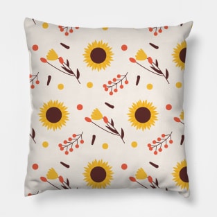 Sunflower Print Design Pillow