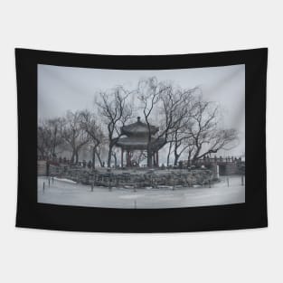 Summer palace in winter Tapestry