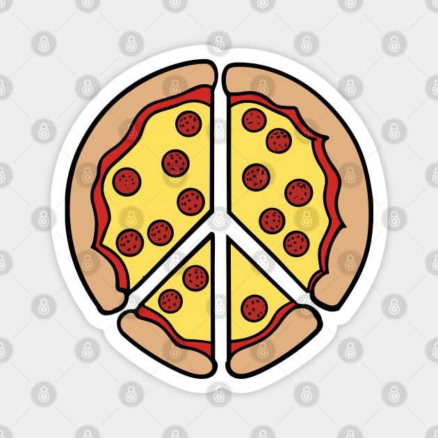 Peace Sign Made out of Pizza - Cheesy Pepperoni Love Magnet by TwistedCharm