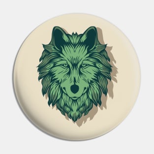 Wolf Head Illustration Pin