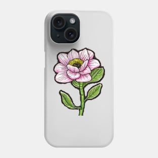 Pink Flower Drawing Phone Case