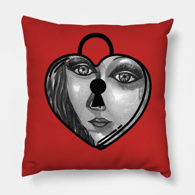 Heart padlock | Cool Lock heart Pillow by ESSED