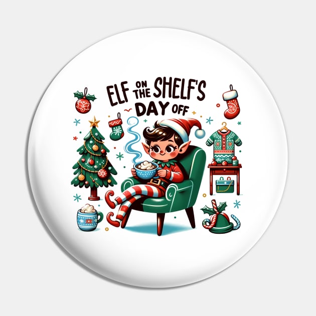 Elf on the shelf's Day off Pin by MZeeDesigns