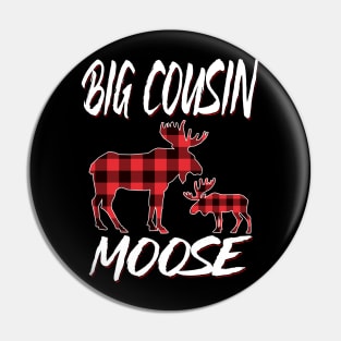 Red Plaid Big Cousin Moose Matching Family Pajama Christmas Gift Pin