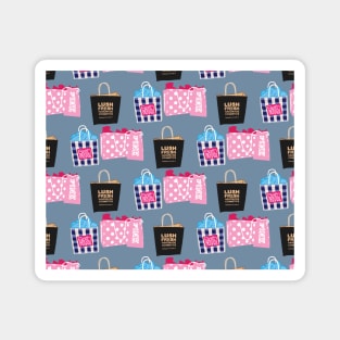 Blue Aesthetic Shopping Bag Pattern Magnet