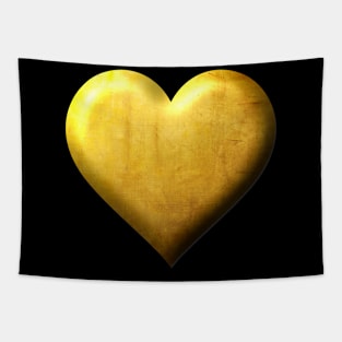 Golden Heart Elegant Design Punched In Gold Tapestry