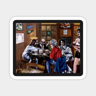 'Elvis & Jesus at the Sports Bar' Magnet