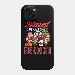 Blessed To Be Called Big Cousin Christmas Buffalo Plaid Truck Phone Case