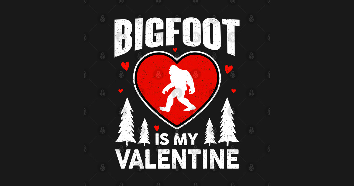 Bigfoot With Kiss Me Valentine Embroidery Bigfoot With Kiss Me Valentine Embroidery