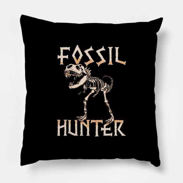 Fossil Hunter - Prehistoric Dinosaur T-Shirt Pillow by biNutz