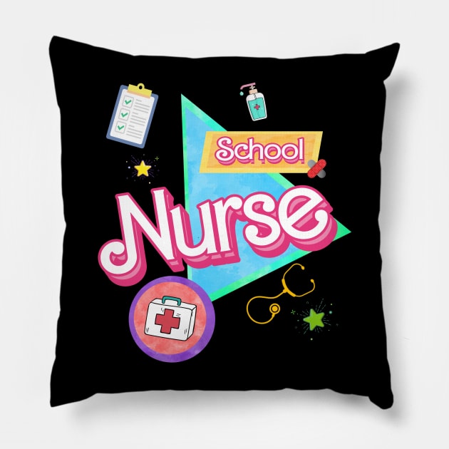 School Nurse Retro Bar Bee Edition Pillow by Duds4Fun