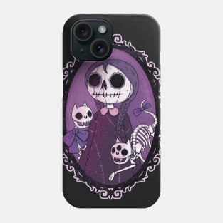 Spooky Portrait Cat Skeletons Phone Case