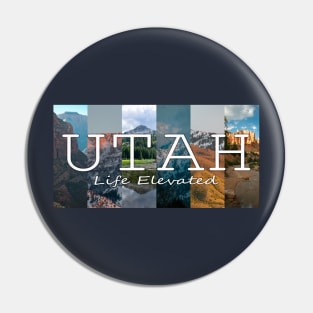 Utah Mountain Collage Pin