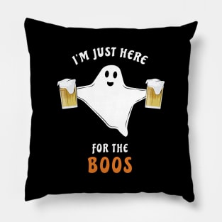 I'm Just Here For The Boos - Funny Halloween Ghost Pillow
