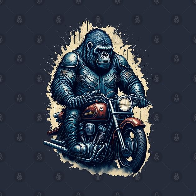 Gorilla riding a classic motorcyle by lemahijo_std