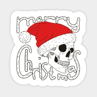 Merry Christmas Skull Face Magnet