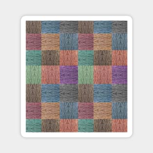 Classic Colorful Chequered Pattern with Wood Texture Feel Magnet