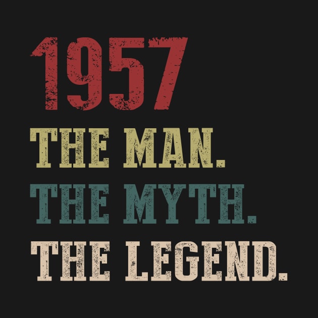 Vintage 1957 The Man The Myth The Legend Gift 63rd Birthday by Foatui