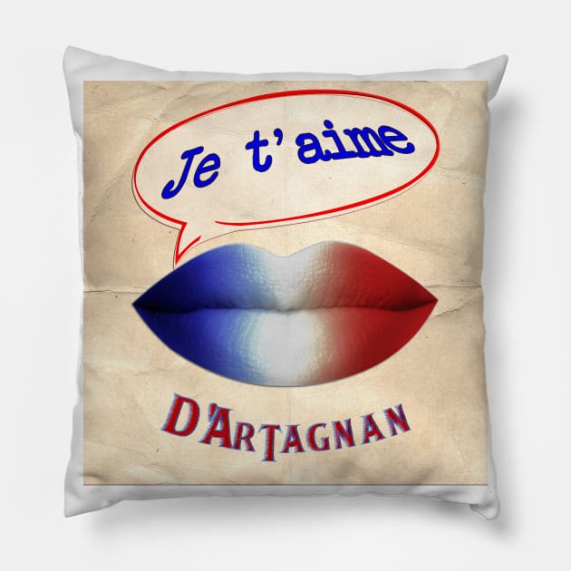 FRENCH KISS JETAIME D'ARTAGNAN Pillow by ShamSahid