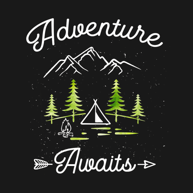 Adventure Awaits Camping Hiking Outdoor Travel by Jipan