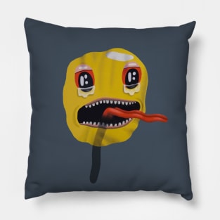 Sad Trippy Smiley Chest Logo Pillow