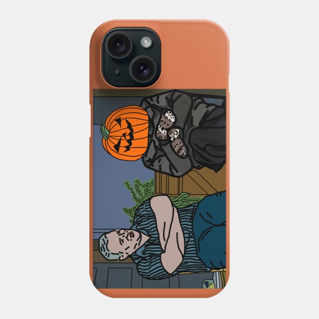 Pumpkin Head Halloween Horror Bernie Sanders Irish Uncle Memes Phone Case by ellenhenryart