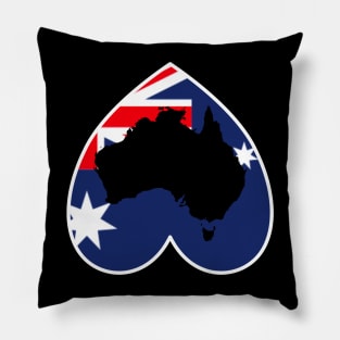 Love Australia Down Under Heart Pillow