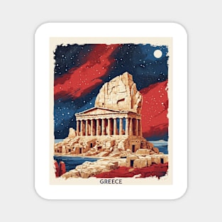 Athens Greece Starry Night Tourism Vintage Travel Poster Magnet