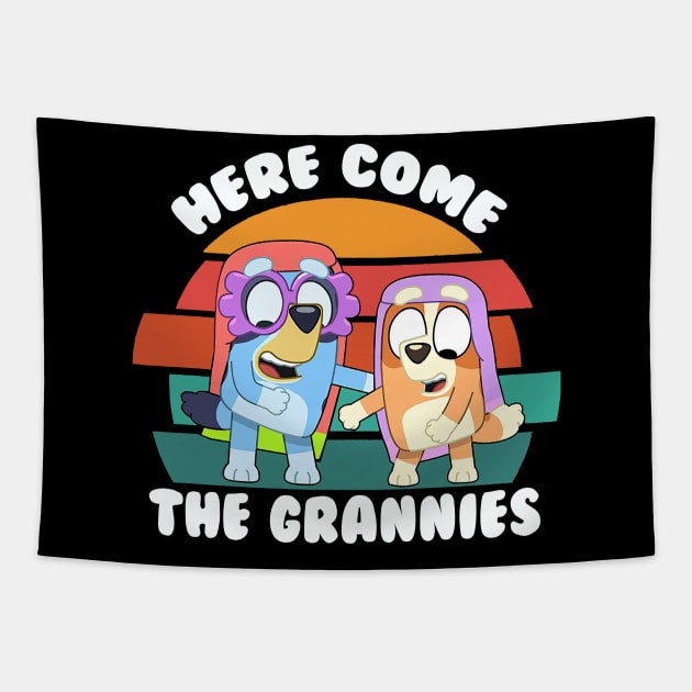 Here Come Dance The Grannies Kids Tapestry by Radenpatah