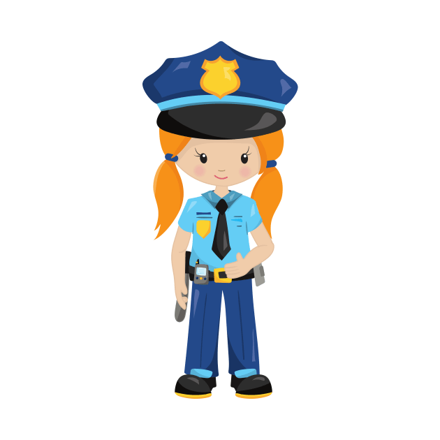 Police Girl, Police Officer, Cop, Orange Hair by Jelena Dunčević