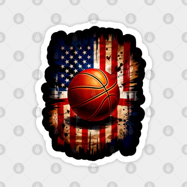American Basketball, USA Basketball Magnet by UrbanLifeApparel