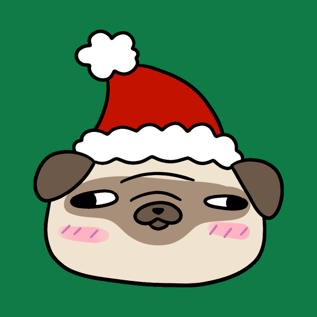 Santa Hat Pug Face by saradaboru