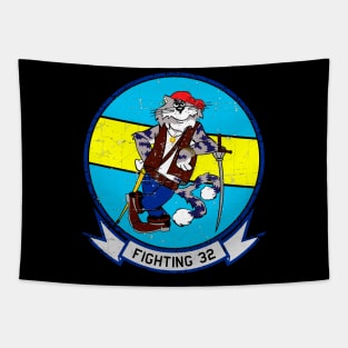 F-14 Tomcat - Fighting 32 - Grunge Style Tapestry