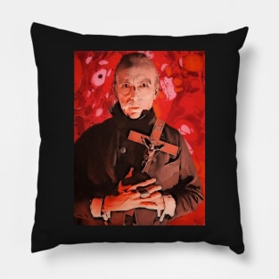 Don't Go Into The Cellar - Red Cross Pillow