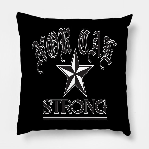 NOR CAL STRONG DESIGN #1-BLACK/WHITE BORDER Pillow by SELcustoms