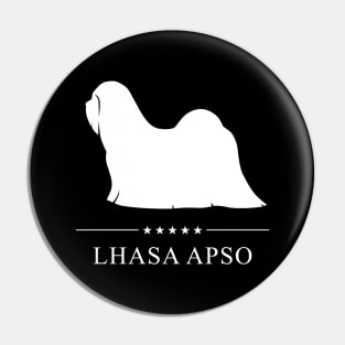 Lhasa Apso Dog White Silhouette Pin