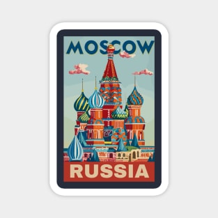 A Vintage Travel Art of Moscow - Russia Magnet