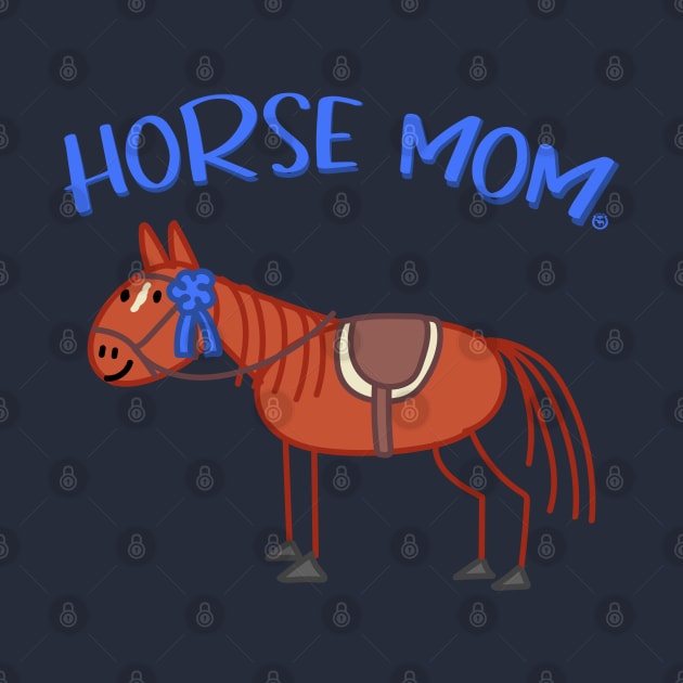 Horse Mom - Cute English Chestnut Horse Doodle by Nuclear Red Headed Mare