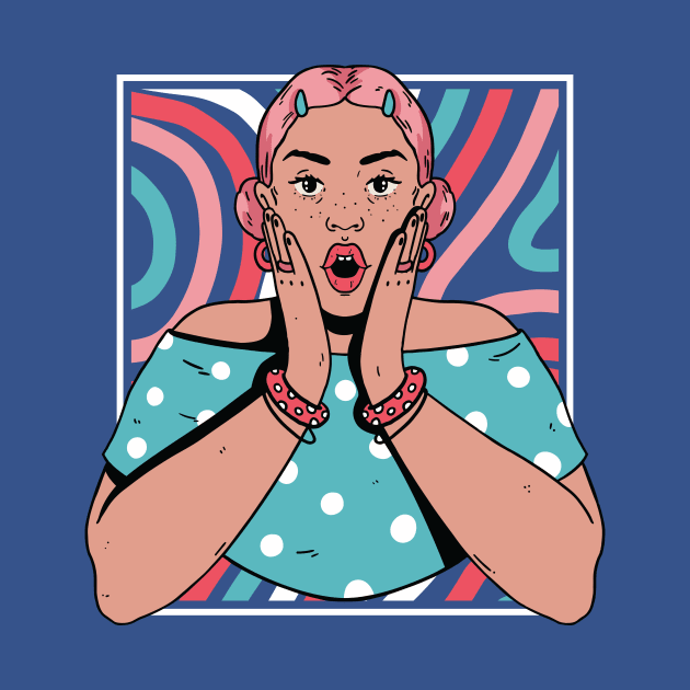 Chisme Queen Pop Art Portrait of Young Woman Gossip GG by SLAG_Creative