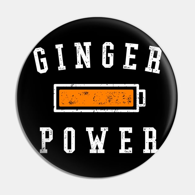 Ginger Power - Funny Ginger Battery Pin by propellerhead