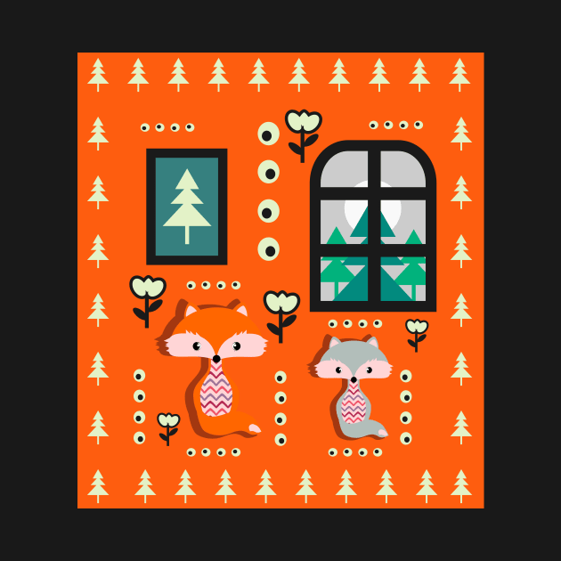 Little foxes waiting for Santa by cocodes