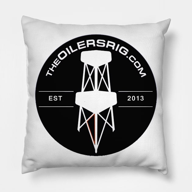 Oilers Rig Puck Logo Tee Pillow by TheOilersRig