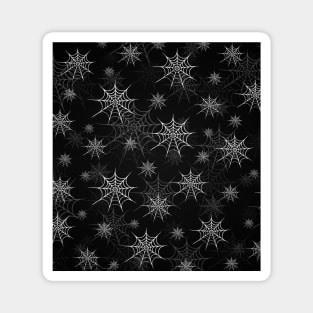 spider webs black and white print Magnet