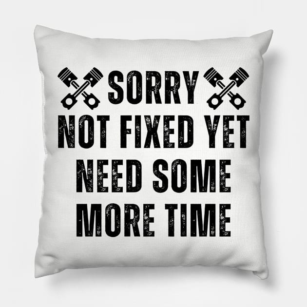 Funny Mechanic Garage Pillow by TShirtHook