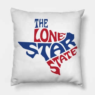 Texas Shape Lone Star State Red Blue Pillow