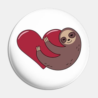 Sloth Hug Heart Snuggle Pin