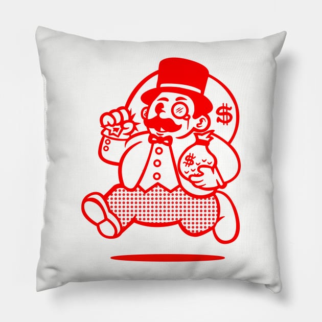 Mr. PennyWorth Pillow by arigatodesigns