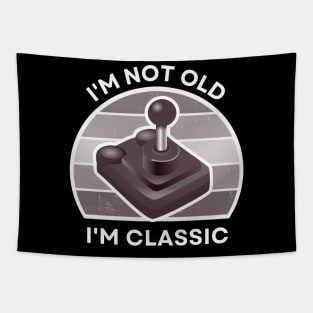 I'm not old, I'm Classic | Joystick | Retro Hardware | Vintage Sunset | '80s '90s Video Gaming Tapestry