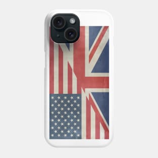 British and American flag combined Phone Case