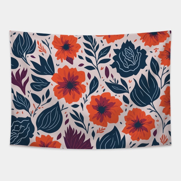 Flower pattern design Tapestry by webbygfx